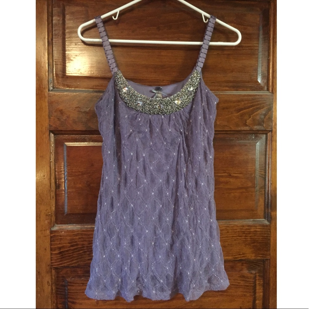 Jeweled purple tank top